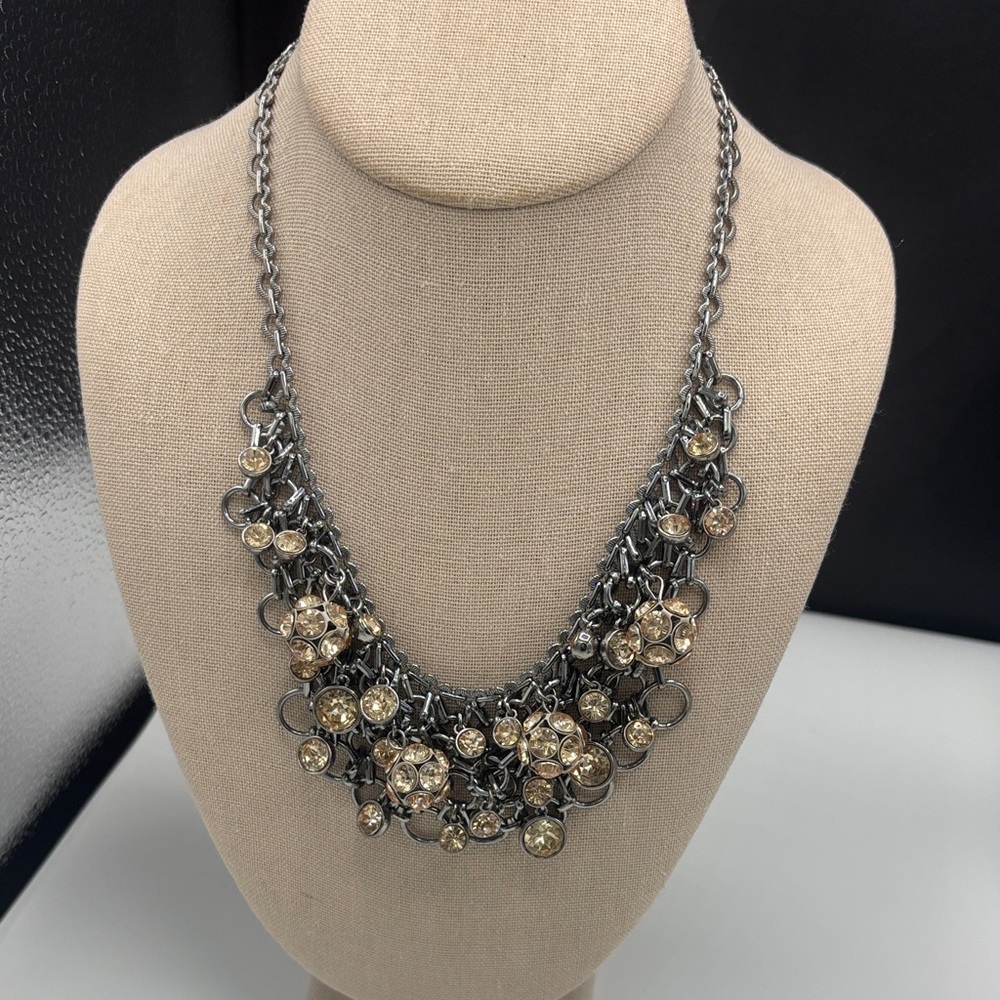 Simply Vera Vera Wang Gunmetal Necklace with Champagne Crystals
